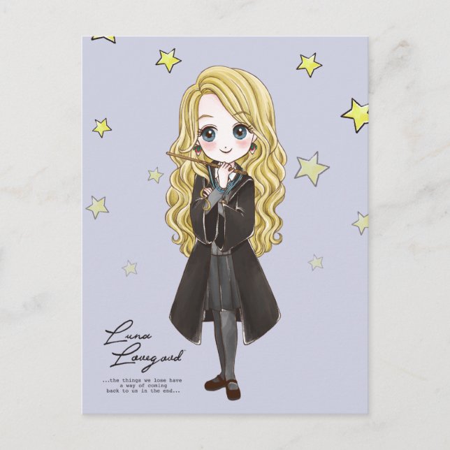 Postal De Invitación Acuarela Magica Luna Lovegood (Anverso)