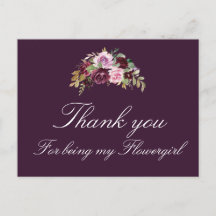 acuarela morado floral floral floral niña gracias 