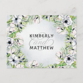 Postal De Invitación Acuarela Rusa Dusty Blue Nature Boda Floral
