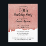 Postal De Invitación Acuarela Rustica 50.º tema del vino de cumpleaños<br><div class="desc">Una rústica acuarela tinción de vino con tema de cumpleaños con encantadora letra de guión para alguien 50. Personalice su información. Para una divertida fiesta de cumpleaños. Después de todo,  50 es el nuevo 40. ¡personalizar de cualquier edad!</div>