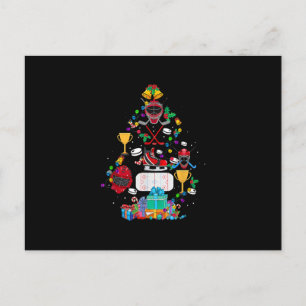 Postal De Invitación Adorno de Navidad de Hockey Lindo Árbol Regalo Div