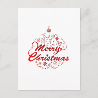 Postal De Invitación Adorno Navideño Rojo Bola Feliz Navidad