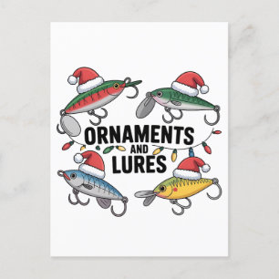 Postal De Invitación Adornos y señuelos divertidos Santa Navidad de pes