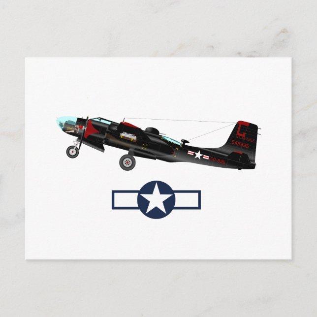 Postal De Invitación Aeronaves estadounidenses de la Segunda Guerra Mun (Anverso)