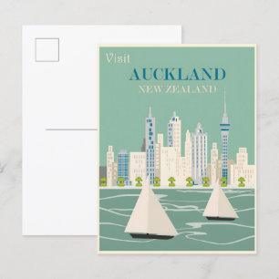 Postal De Invitación Afiche de la época de Auckland