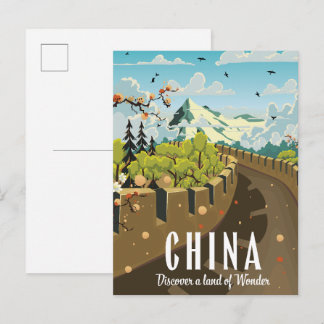 Postal De Invitación Afiche de la Gran Muralla de China para viajes