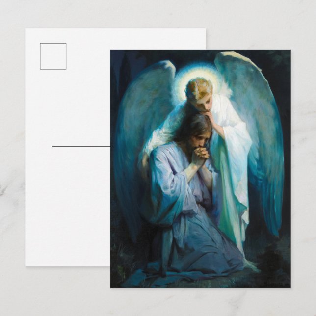 Postal De Invitación Agonía en el Jardín por Frans Schwartz (Anverso / Reverso)