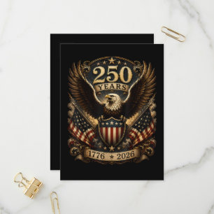 Postal De Invitación Águila patriótica americana 1776 2026 250º 4 de ju