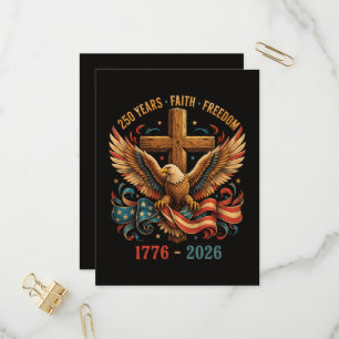 Postal De Invitación Águila Patriótica de 250 Años de Fe y Libertad
