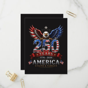 Postal De Invitación Águila patriótica de fe y familia América 250