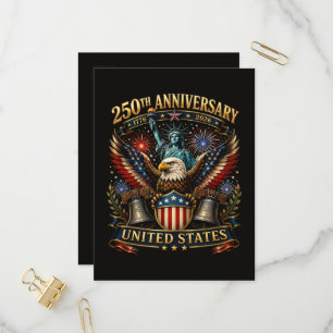 Postal De Invitación Águila Patriótica del 250 Aniversario de Estados U