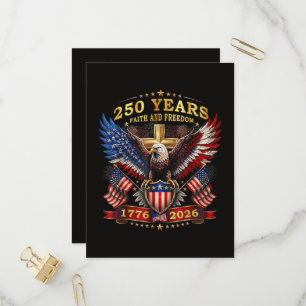 Postal De Invitación Águila Patriótica Fe Libertad 250 Años 1776 2026