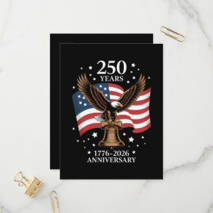 Postal De Invitación Águila y Bandera 250 Años de América 1776-2026