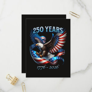 Postal De Invitación Águila y bandera patrióticas 250 años 1776-2026