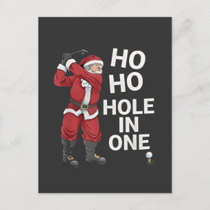 Postal De Invitación Agujero en Uno Divertido Golf de Navidad Navideño