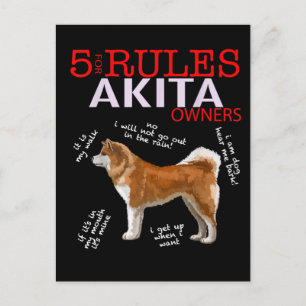 Postal De Invitación Akita Dog   5 Propietario de perros Akita