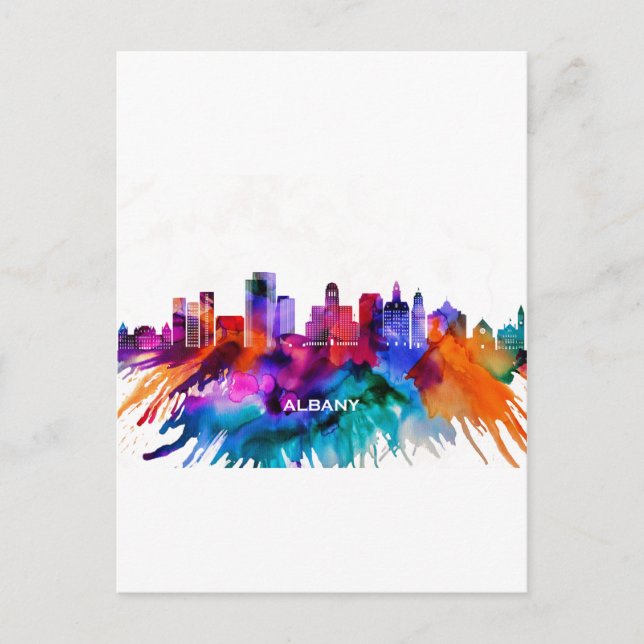 Postal De Invitación Albany Skyline (Anverso)