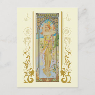 Postal De Invitación Alfonso de Art Nouveau Mucha El brillo del día