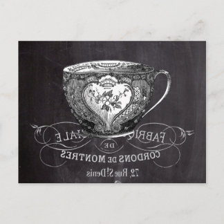 Postal De Invitación Alicia de cartón en la taza de té del país de las 