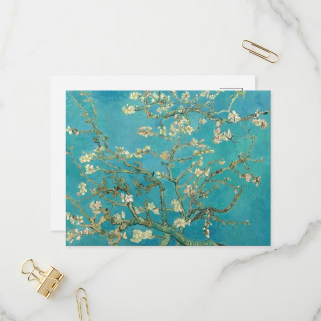 Postal De Invitación Almond Blossom, 1890 por Vincent van Gogh (Anverso/Reverso In Situ)