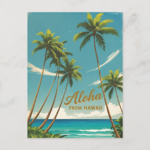 Postal De Invitación Aloha de viajes hawaianos de estilo vintage desde 