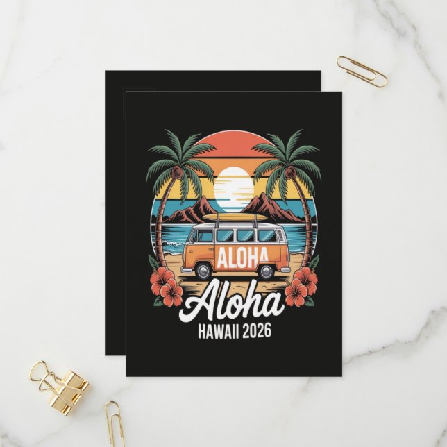 Postal De Invitación Aloha Hawái 2026 (Anverso/Reverso In Situ)