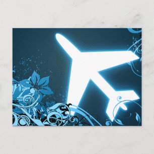 Postal De Invitación alrededor del mundo : avión hi-fi