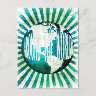 Postal De Invitación alrededor del mundo : globo estalló
