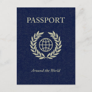 Postal De Invitación alrededor del mundo : pasaporte