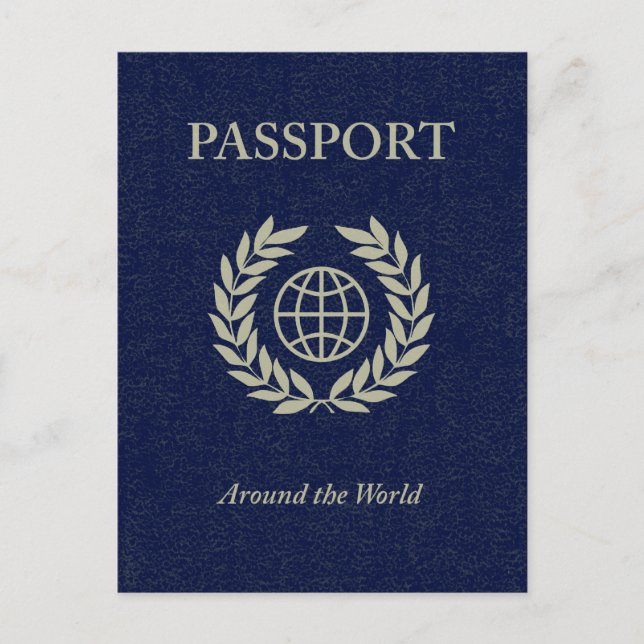 Postal De Invitación alrededor del mundo : pasaporte (Anverso)