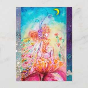 Postal De Invitación ALTHEA/Hada caprichosa en la flor rosa