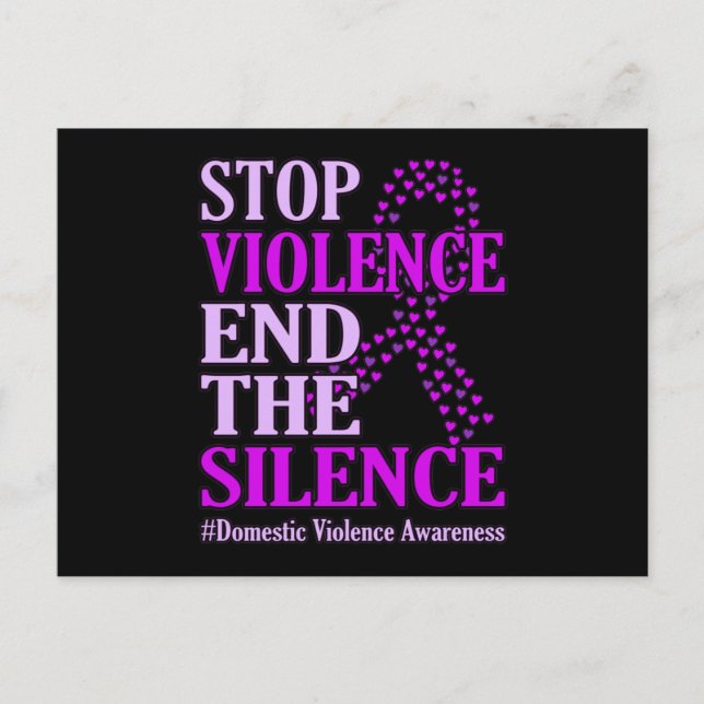 Postal De Invitación Alto a la violencia Apoyo a la violencia doméstica (Anverso)