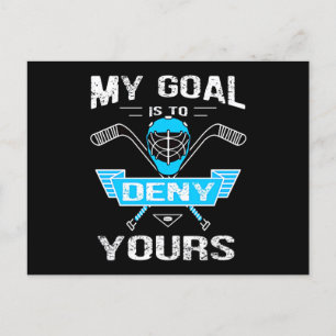 Postal De Invitación Amante del Hockey Mi Meta Es Negar la Tuya