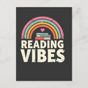 Postal De Invitación Amantes de los libros antiguos de arcoiris retro d