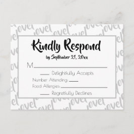 Postal De Invitación Amar tipografía de letra moderna RSVP