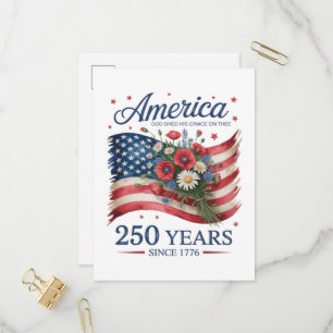 Postal De Invitación América 250 Años de Libertad 1776 2026