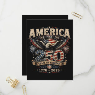 Postal De Invitación Americano 250 Aniversario Patriótico USA 4 de Juli