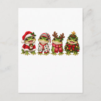 Postal De Invitación Amigos de vacaciones de rana de Navidad