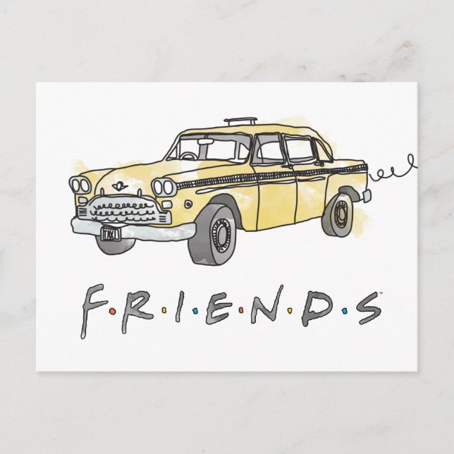 Postal De Invitación AMIGOS™ | Taxi Cab (Anverso)