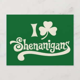 Postal De Invitación Amo a Shenanigans Clover Shamrock St Patrick