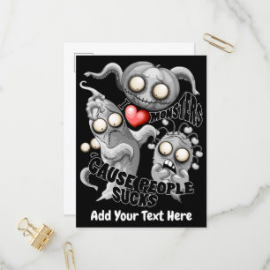 Postal De Invitación Amo Monstruos porque la Gente Apesta