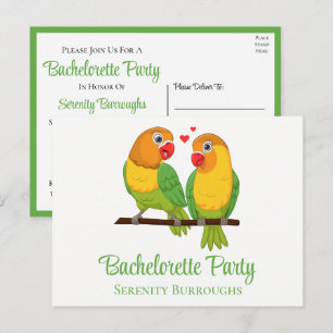 Postal De Invitación Amor Amor Amor Amarillo Verde Amor Bachelorette