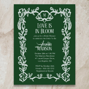 Postal De Invitación Amor en Presupuesto está en Flor Ducha de Novia Fl