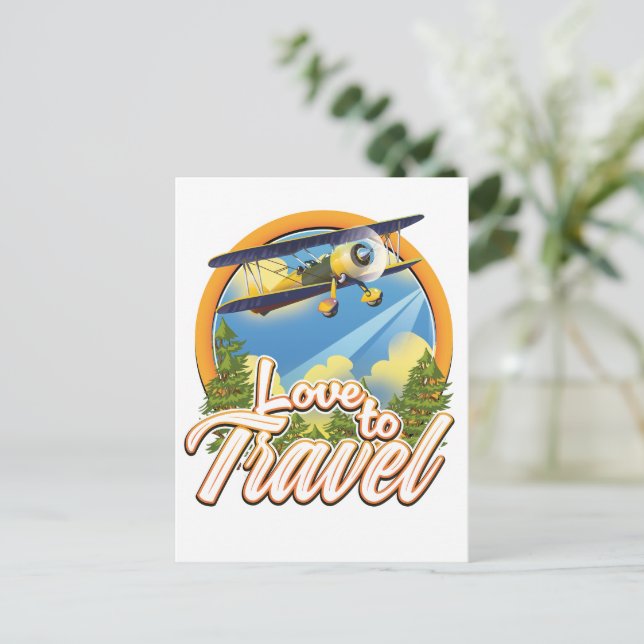 Postal De Invitación Amor por viajar (Anverso de pie)