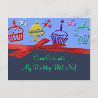 Postal De Invitación Amortiguador de tarta de cumpleaños Treprise