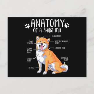 Postal De Invitación anatomía divertida shiba u amante del perro