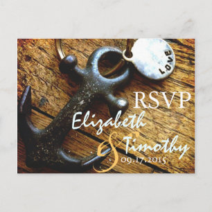 Postal De Invitación Ancla de Amo RSVP Postcard