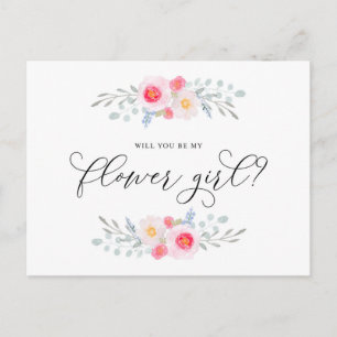 Postal De Invitación Anémones rosas de color de agua son mi chica flor