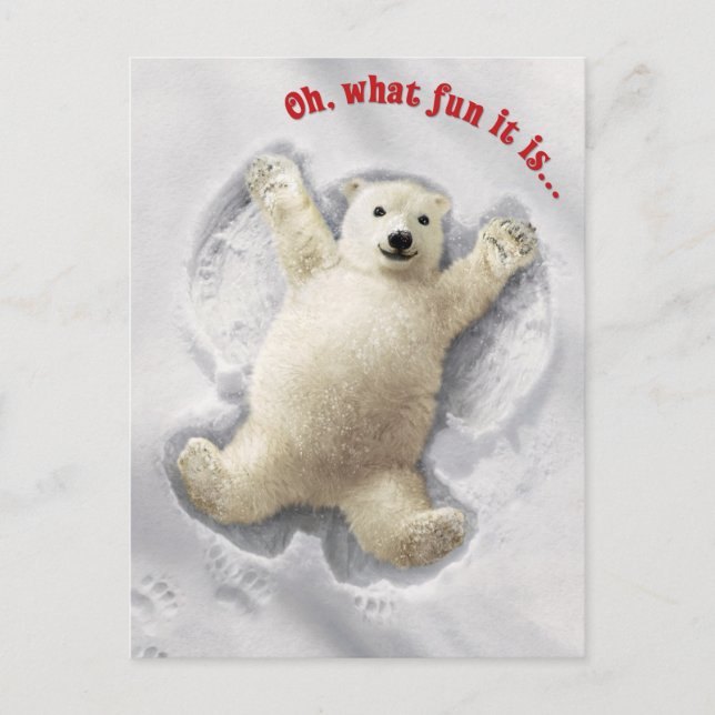 Postal De Invitación Ángel de nieve muy grande (Anverso)