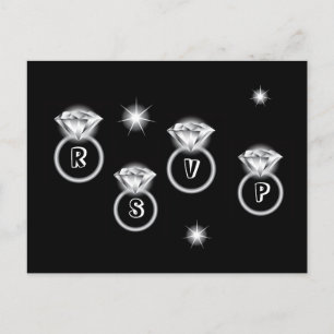 Postal De Invitación Anillo de Bling que casa RSVP